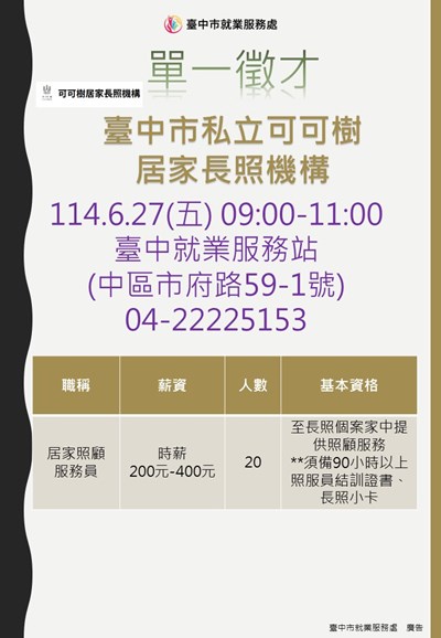0627臺中市私立可可樹居家長照機構