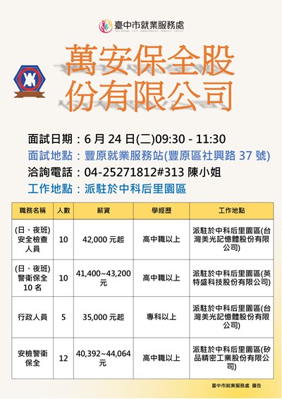 0624萬安保全單徵DM