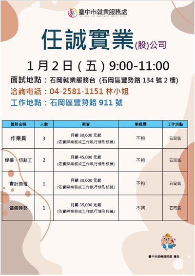 0102任誠實業單徵DM