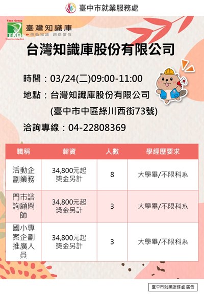 台灣知識庫0324單徵海報