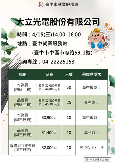 大立光0415單徵海報