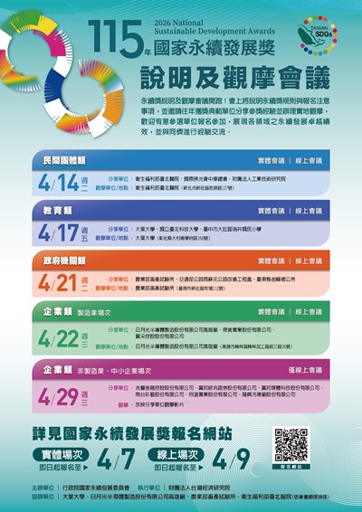 115年國家永續發展獎選拔表揚計畫海報