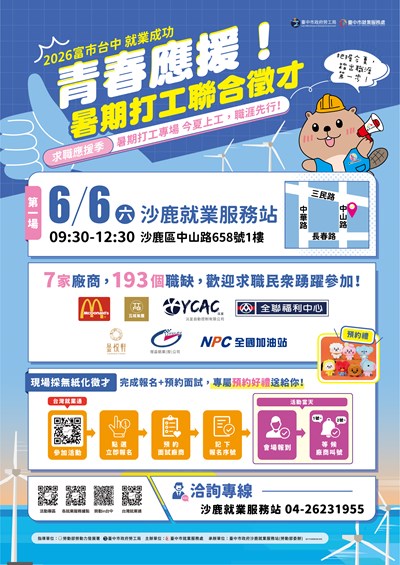115-0606「富市台中就業成功」暑期打工聯合徵才-DM