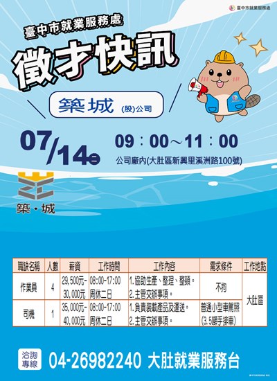 單徵DM-0714築城(股)公司