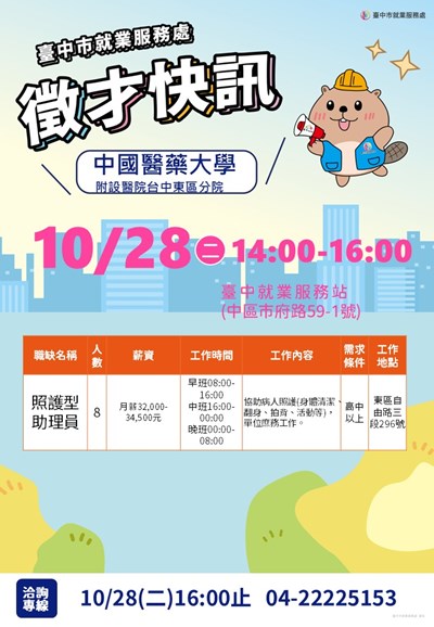 1028中國醫藥大學附設醫院台中東區分院